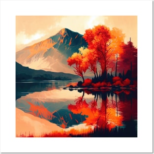 Vibrant Fall Tree Reflections Posters and Art